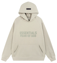 Fear of God Essentials Oatmeal Flocked Logo Hoodie
