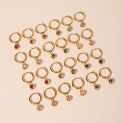 Birthstone Charm Hoops