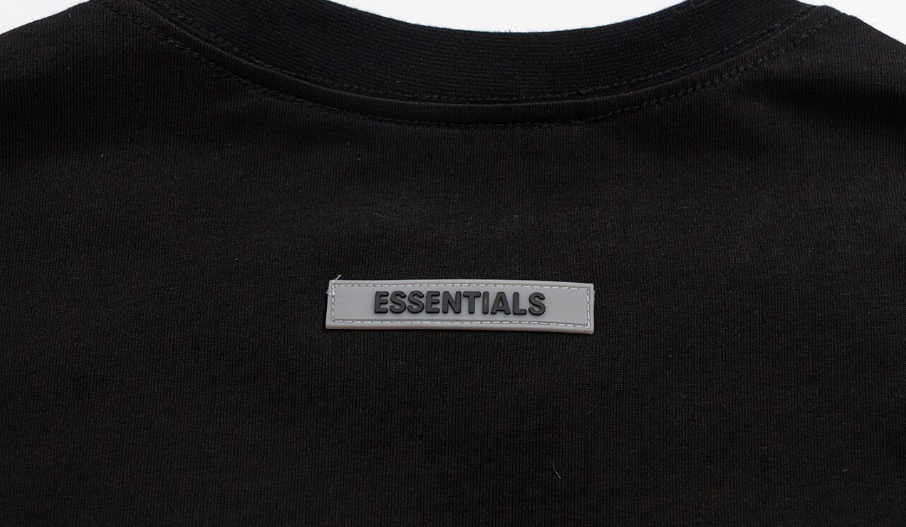 Fear of God Essentials 1977 Flocked Black T-Shirt