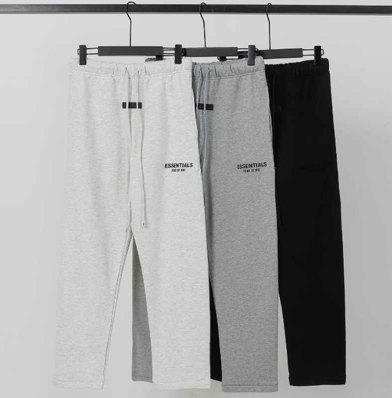 Fear of God Essentials Grey Flocked Logo Sweatpants