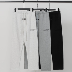 Fear of God Essentials Black Tonal Straight-Leg Sweatpants
