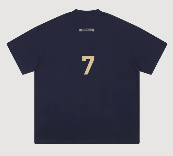 Fear of God Essentials 7 Flocked Navy T-Shirt
