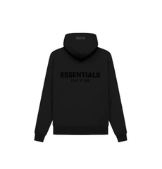 Fear of God Essentials Black Chest Logo Hoodie