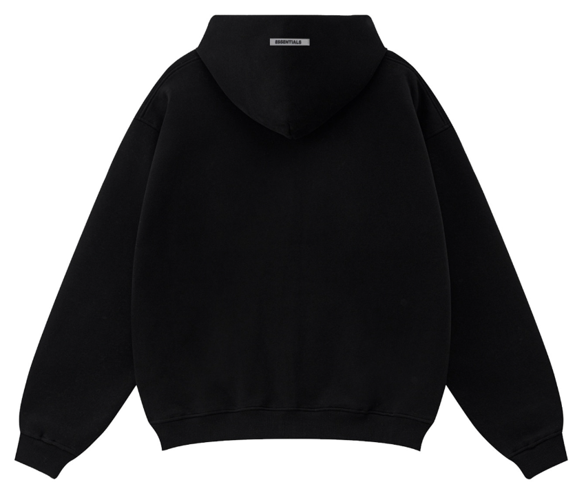 Fear of God Essentials Black White Cross Zip Hoodie