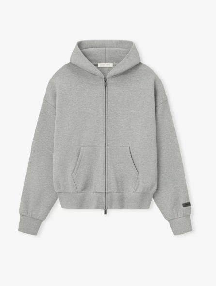 Fear of God Essentials Light Heather Grey Classic Zip Hoodie