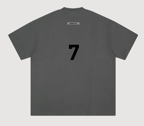 Fear of God Essentials 7 Flocked Charcoal T-Shirt