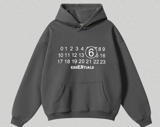 Fear of God Essentials Charcoal Number Graphic Hoodie