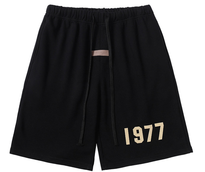 Fear of God Essentials Black 1977 Flock Shorts