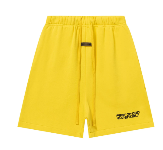 Fear of God Essentials Yellow Tonal Logo Shorts