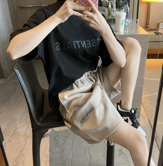 Fear of God Essentials Oatmeal Reflective Logo Shorts