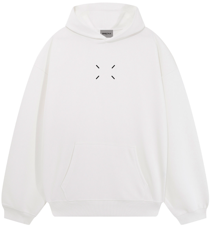Fear of God Essentials White Cross Stitch Hoodie