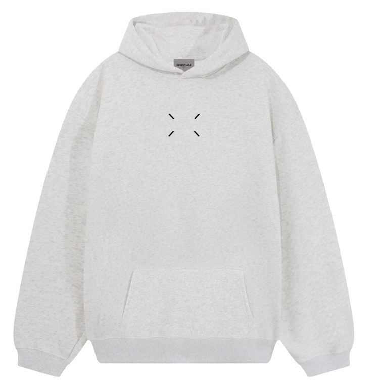 Fear of God Essentials White Grey Cross Stitch Hoodie