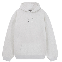 Fear of God Essentials White Grey Cross Stitch Hoodie