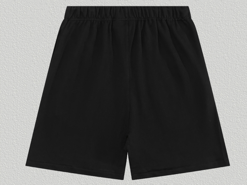 Fear of God Essentials Black Cream-Tie Logo Shorts