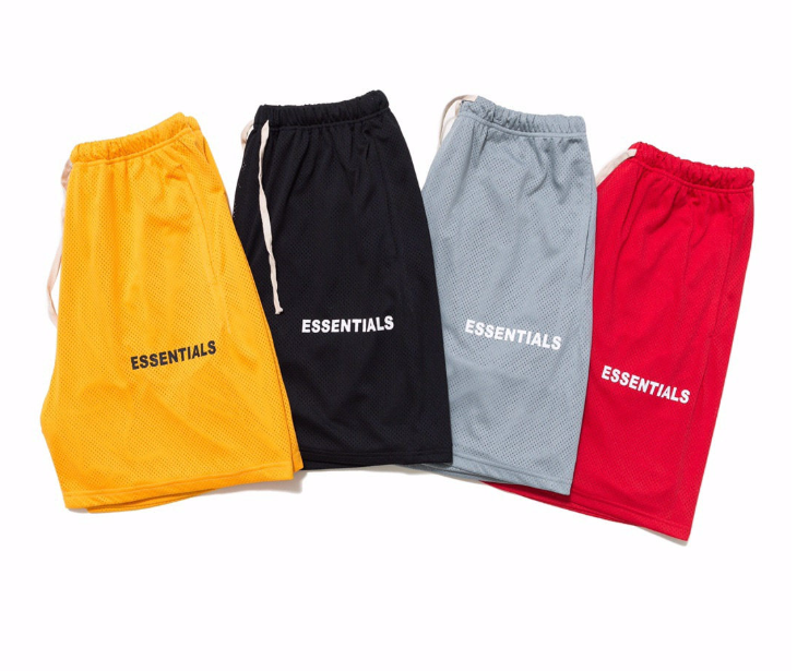 Fear of God Essentials Yellow Double-Layer Mesh Shorts