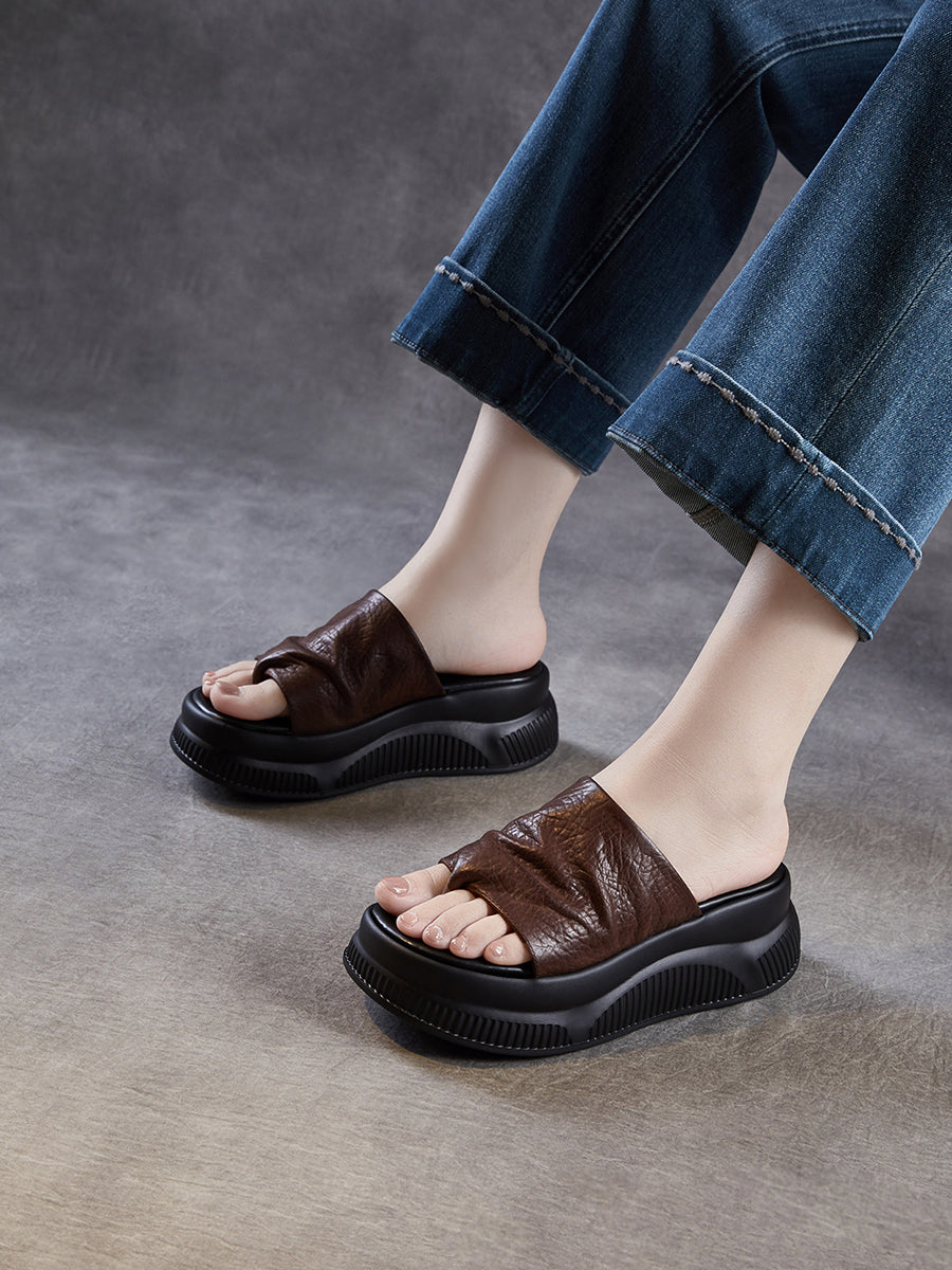 Women Summer Retro Platform Flip-Flops Sandals