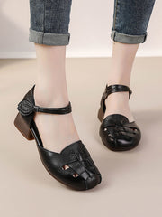 Women Genuine Leather Summer Wedge Sandals