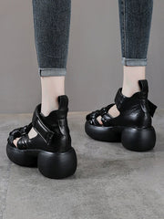 Women Genuine Leather Summer Platform Sandals