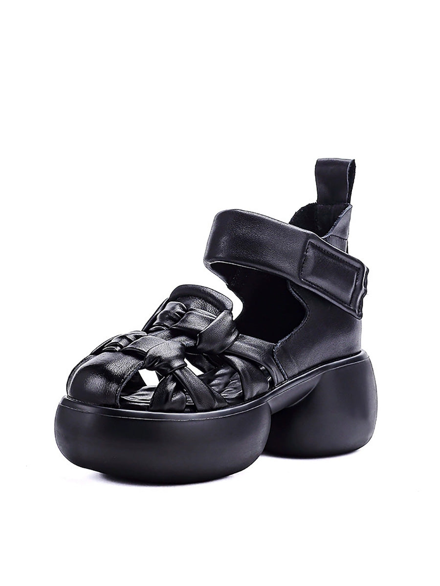 Women Genuine Leather Summer Platform Sandals