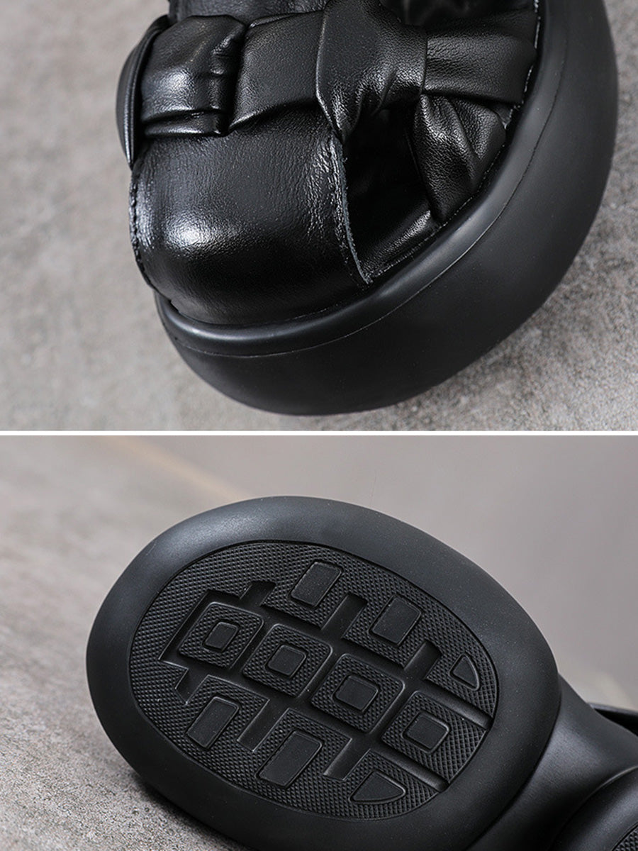 Women Genuine Leather Summer Platform Sandals
