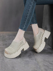 Summer Retro Comfort Hollow Platform Sandals