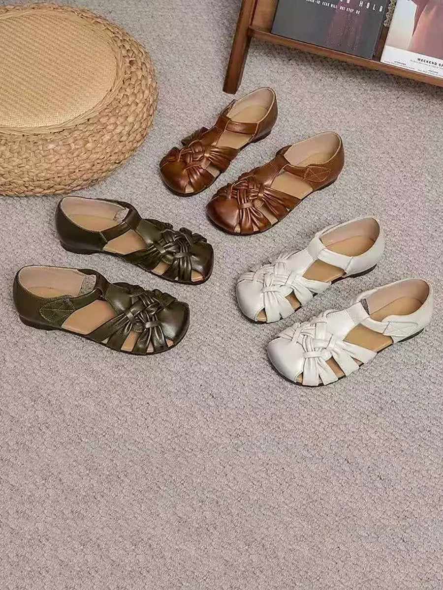 Summer Artistic Retro-Style Woven Flat Sandals