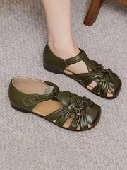 Summer Artistic Retro-Style Woven Flat Sandals