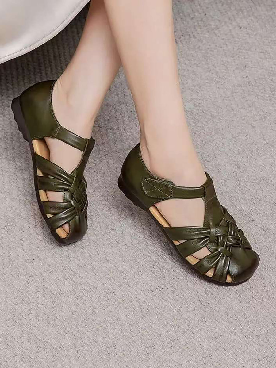 Summer Artistic Retro-Style Woven Flat Sandals