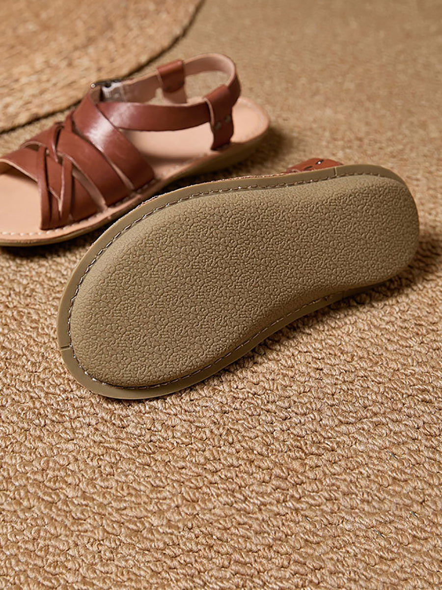 Women Summer Genuine Leather Flat Sandals