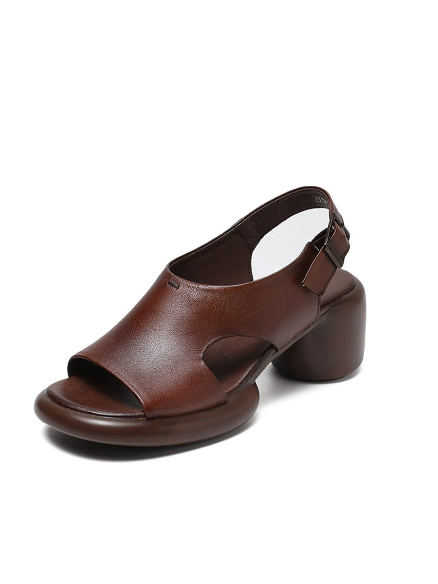 Women Summer Retro Casual High-Heeled Sandals
