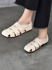 Women Genuine Leather Flat Sandals