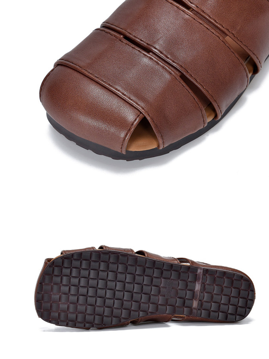 Women Genuine Leather Flat Sandals