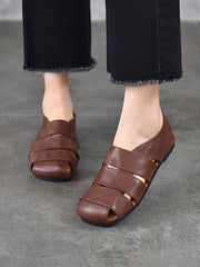 Women Genuine Leather Flat Sandals
