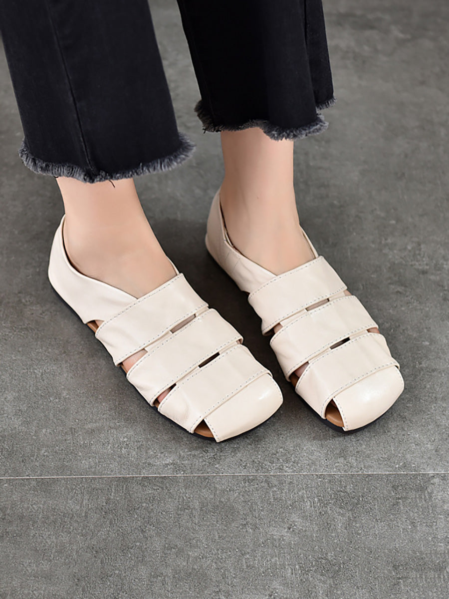 Women Genuine Leather Flat Sandals