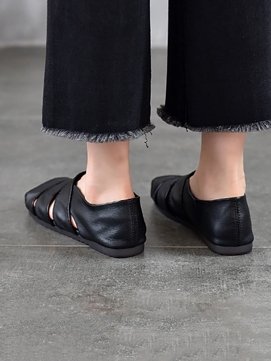 Women Genuine Leather Flat Sandals