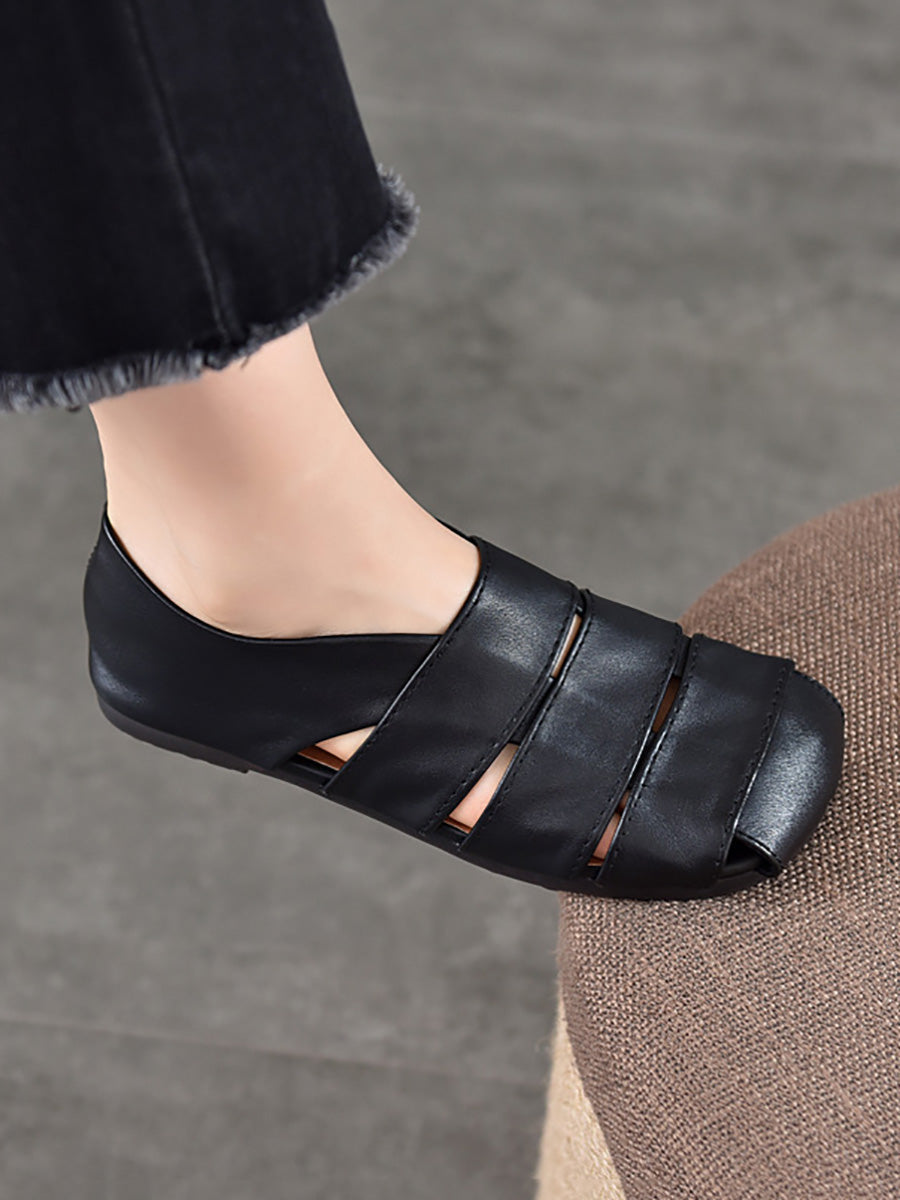 Women Genuine Leather Flat Sandals
